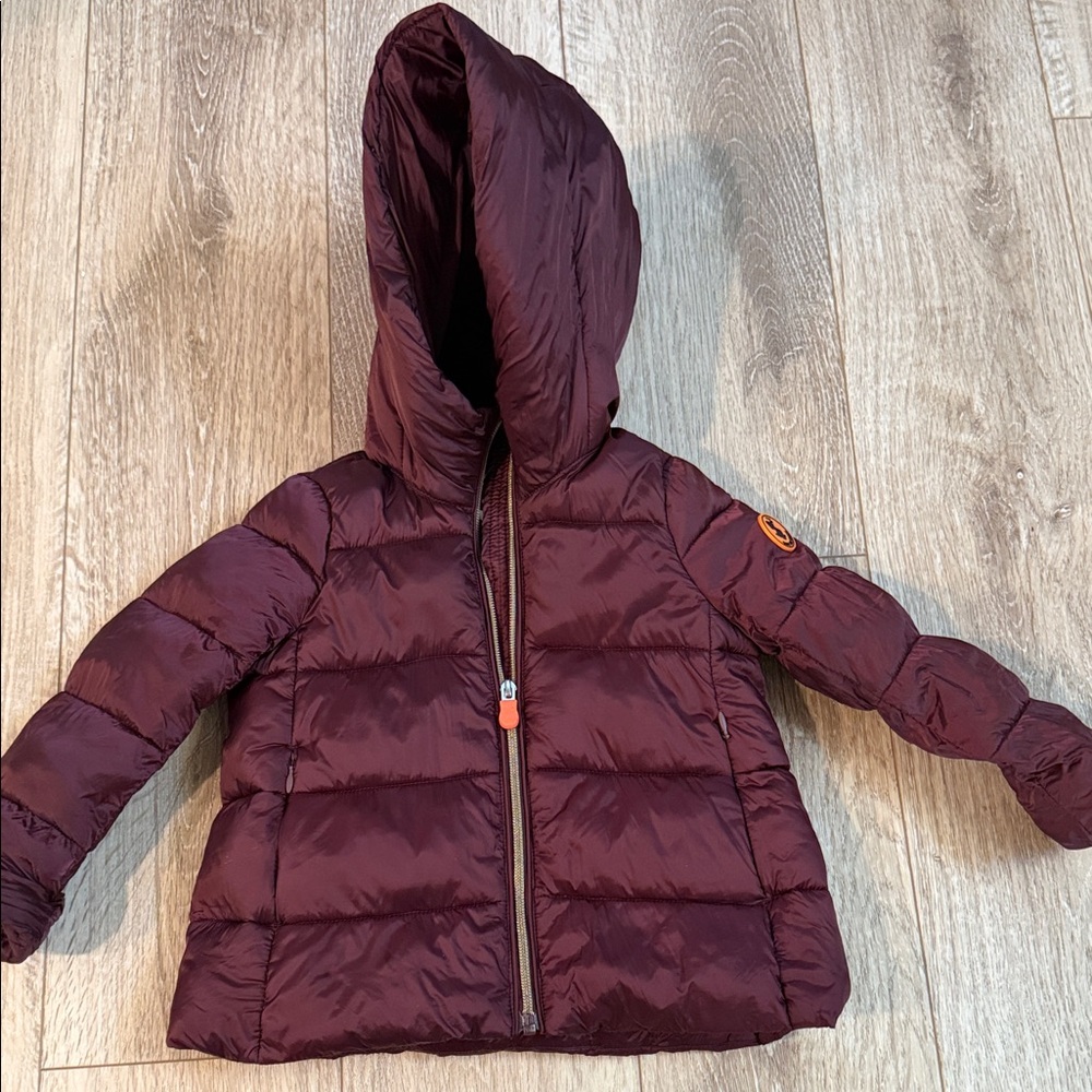 SAVE THE DUCK Maroon Puffer Jacket